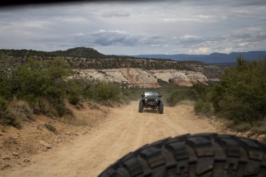 MOAB, UNITED STATES - Aug 02, 2020: A weekend in Moab, UT driving Jeeps offroad. clipart