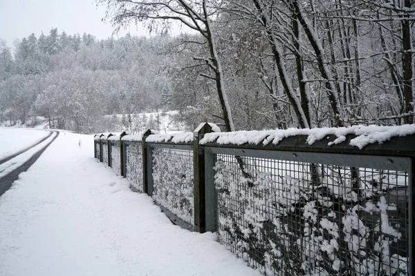 Faszinierende Winterlandschaft Mit Viel Schnee Bayern — Stockfoto