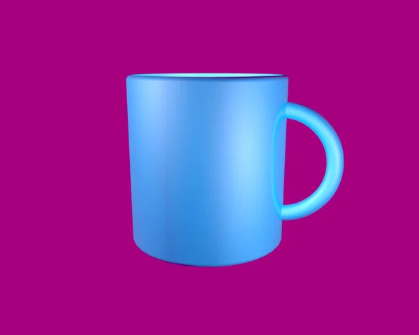 孤立した背景の上にセラミックカップの3Dイラスト — ストック写真