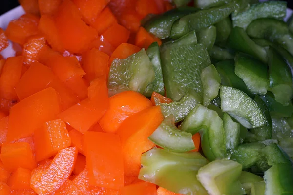 Een Close Shot Van Gesneden Paprika — Stockfoto