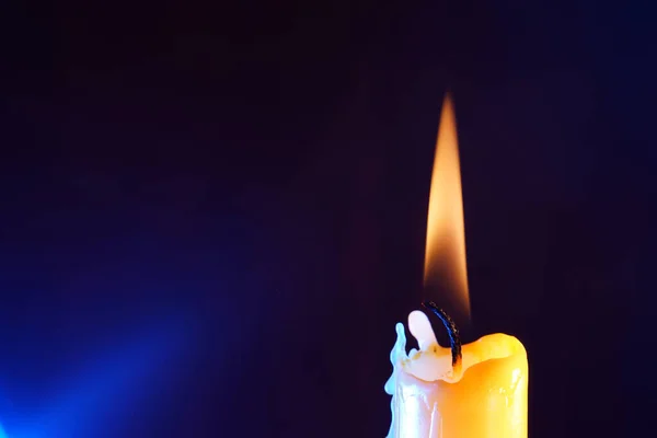 Closeup Shot Candle Dark Background — Stock Photo, Image