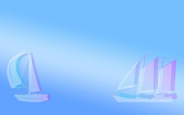 Illustration Sailboats Blue Background — Stock Photo, Image