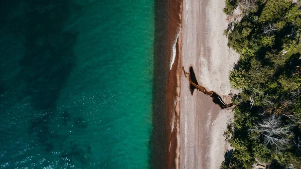 Uitzicht Vanuit Lucht Turquoise Zee Het Zandstrand — Stockfoto