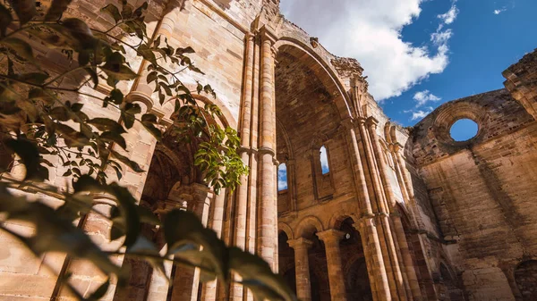 Alacsony Szögű Felvétel Moreruela Abbey Granja Spanyolország — Stock Fotó