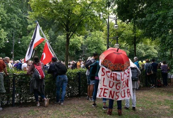 Berlin Allemagne Août 2020 Berlin Allemagne Août 2020 Manifestation Berlin — Photo