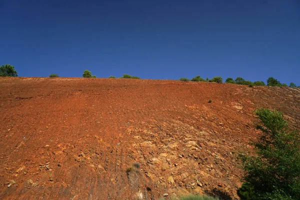 Une Vaste Zone Aride Avec Peu Arbres Pendant Journée — Photo