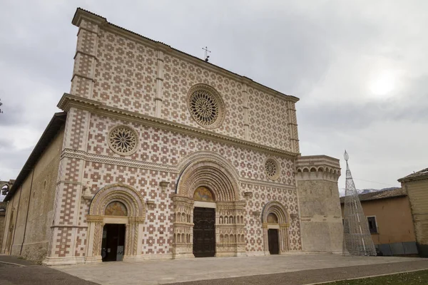 Primo Piano Della Basilica Santa Maria Collemaggio Situata Aquila — Foto Stock