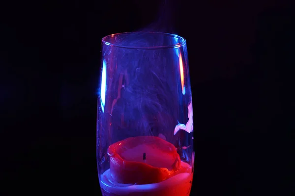 Candle Glass Dark Background — Stock Photo, Image