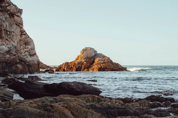 Egy Gyönyörű Felvétel Playa Gueirua Asturias Spanyolország Tökéletes Háttér — Stock Fotó