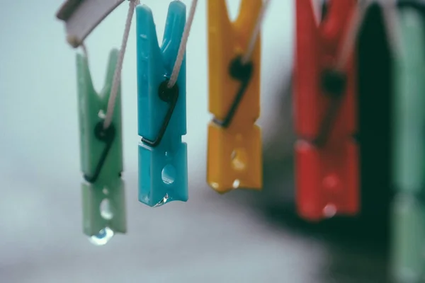 Tiro Close Clothespins — Fotografia de Stock