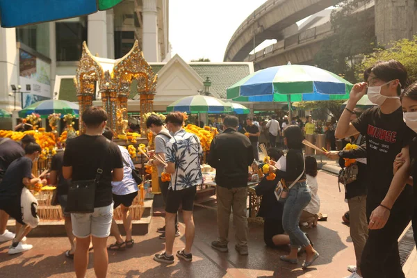 Bangkok Thailand 2020年2月20日 Wat Eriwan Buddah Shrine Bangkok City Thailand — 图库照片