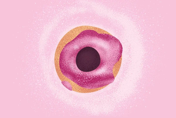 Illustrazione Una Ciambella Sfondo Rosa — Foto Stock