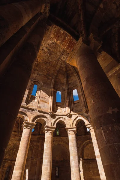 Una Toma Ángulo Bajo Abadía Moreruela Granja España — Foto de Stock