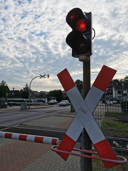 Norderstedt Німеччина Серпня 2020 Бар Червоного Дорожнього Знаку — стокове фото