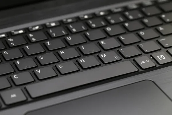 Tiro Close Teclado Laptop Moderno — Fotografia de Stock