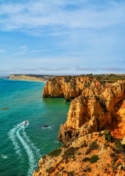 Λαγοσ Πορτογαλια Οκτ 2019 Ένα Όμορφο Τοπίο Βράχια Στην Παραλία — Φωτογραφία Αρχείου