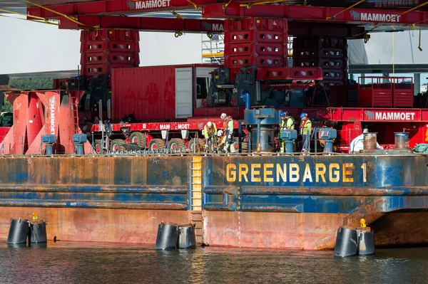 Gothenburg Suécia Agosto 2020 Construção Uma Nova Ponte Entre Gotemburgo — Fotografia de Stock