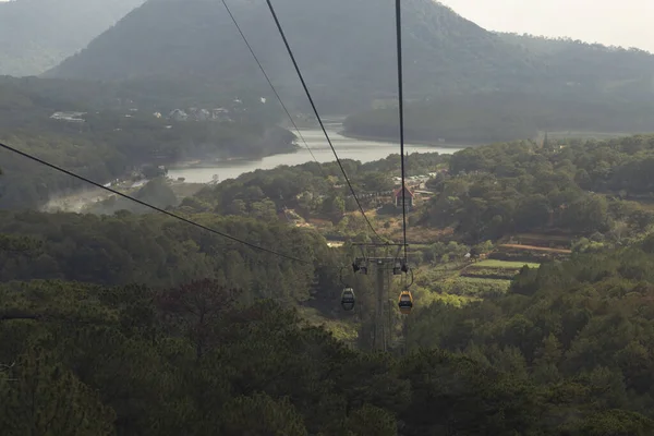 Tiro Close Ropeway Uma Floresta — Fotografia de Stock