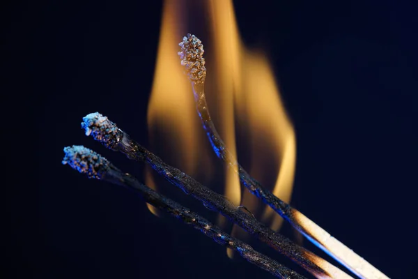 성냥개비를 태우는 클로즈업 — 스톡 사진