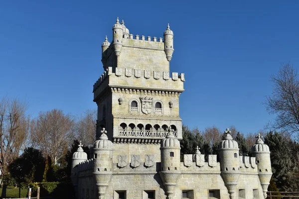 Una Toma Ángulo Bajo Torre Belem Lisboa Portugal —  Fotos de Stock