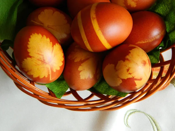 Крупним Планом Кольорові Великодні Яйця — стокове фото