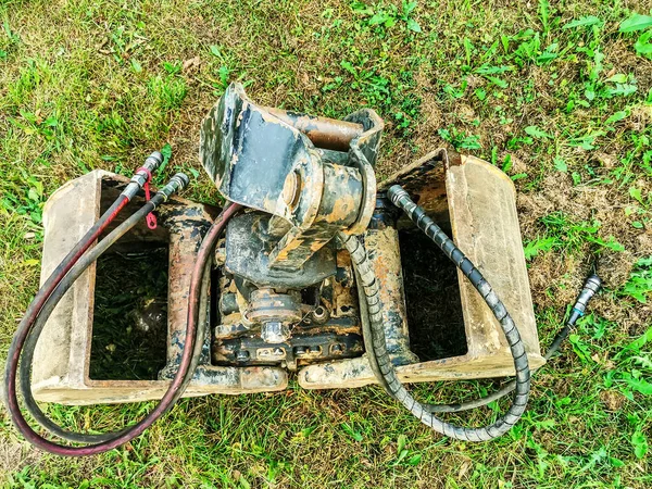 Excavator Bucket Gras — Stock Photo, Image