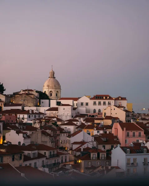 Uma Vista Vertical Lisboa Pôr Sol — Fotografia de Stock