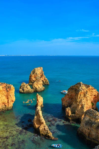 Λαγοσ Πορτογαλια Οκτ 2019 Ένα Όμορφο Τοπίο Βράχια Στην Παραλία — Φωτογραφία Αρχείου