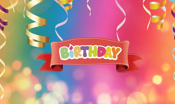 Cute Birthday Themed Illustration Bokeh Effect Confetti — Stock Photo, Image