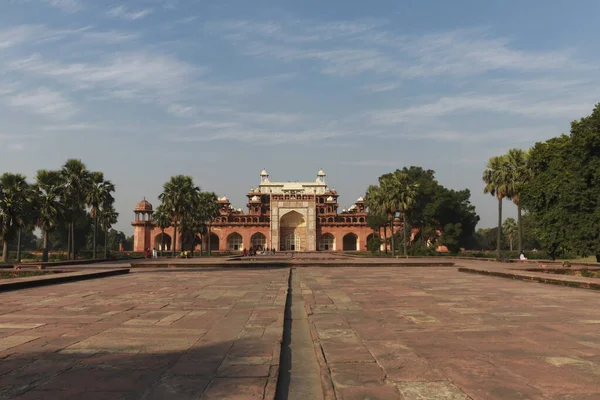Une Vue Face Tombe Akbar Grand Agra Inde — Photo