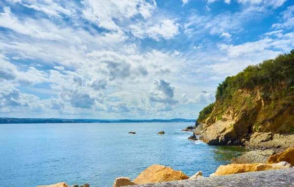 Vacker Bild Kust Ljus Himmel Galicien Spanien — Stockfoto