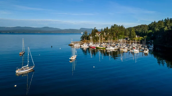 Île Pender Entourée Verdure Bateaux Vancouver Canada — Photo