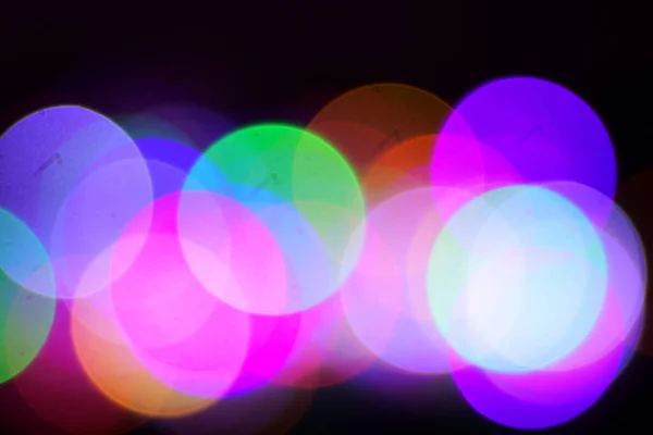 Closeup Shot Colorful Bokeh Lights Effect Darkness — Stock Photo, Image