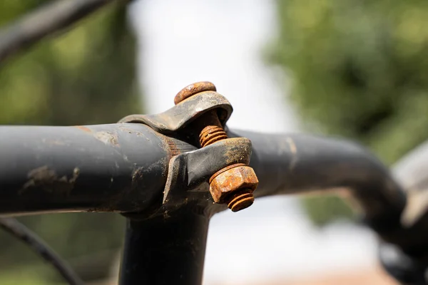 Nahaufnahme Eines Alten Verrosteten Fahrrads — Stockfoto