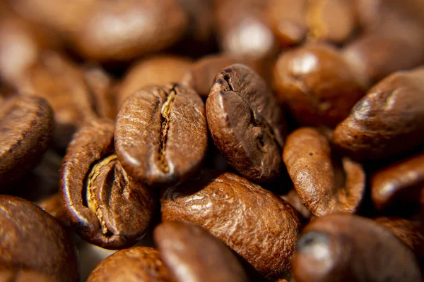 Taze Kahve Çekirdekleri Demetinin Yakın Çekimi — Stok fotoğraf
