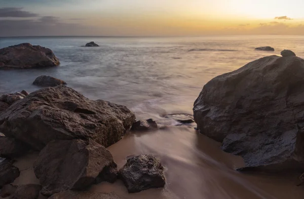 Vacker Solnedgång Över Rincon Stranden Puerto Rico — Stockfoto