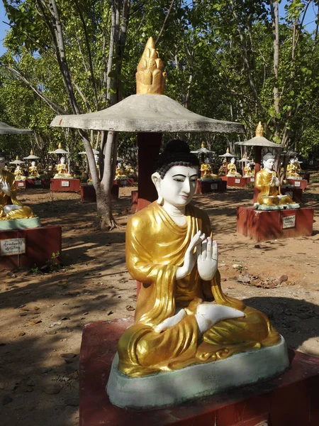 Strzał Ogrodu Buddy Bodhi Tataung Myanmar — Zdjęcie stockowe
