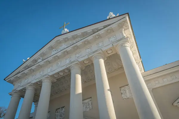 Vilnius Katedrali Nin Alçak Açılı Bir Çekimi Vilnius Litvanya — Stok fotoğraf