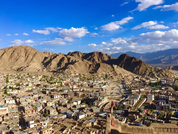 Şehir Binalarının Ladakh Hindistan Havadan Çekilmiş Bir Fotoğrafı — Stok fotoğraf