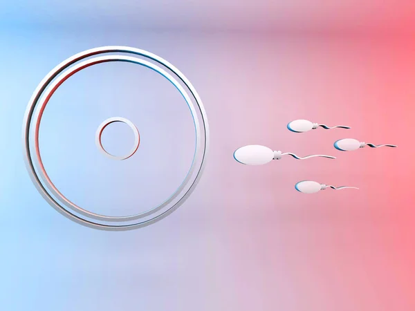 Egy Illusztráció Petesejt Megtermékenyítés Sperma Tökéletes Háttér — Stock Fotó