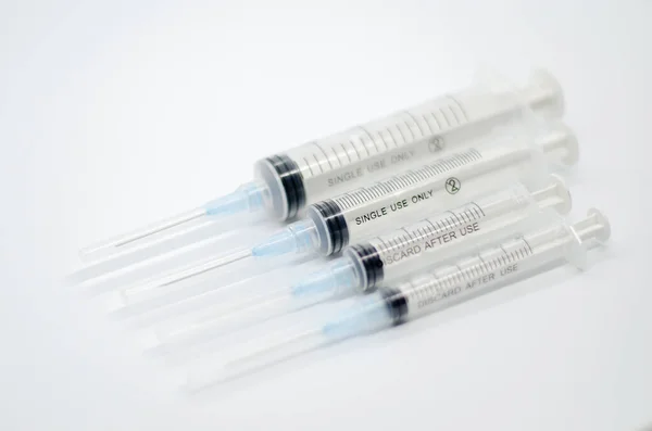 Closeup Shot Different Size Syringes — Stock Photo, Image