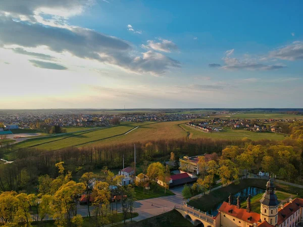 Widok Powietrza Piękne Nesvizh Mińsk Białoruś — Zdjęcie stockowe