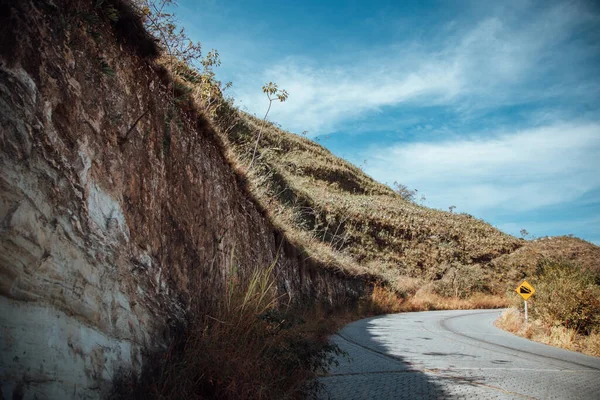 Una Splendida Vista Una Strada Immersa Nel Verde — Foto Stock