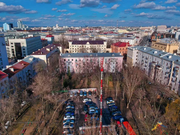Una Vista Aerea Del Bellissimo Paesaggio Urbano Minsk Bielorussia — Foto Stock