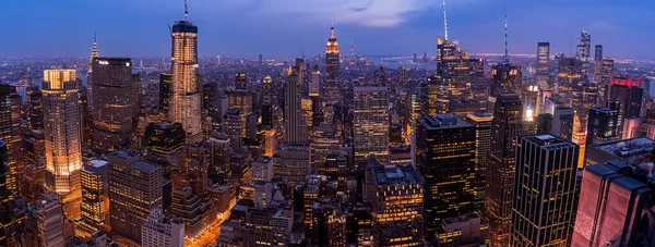 Прекрасный Городской Пейзаж Воздушный Снимок Нью Йоркских Небоскребов — стоковое фото