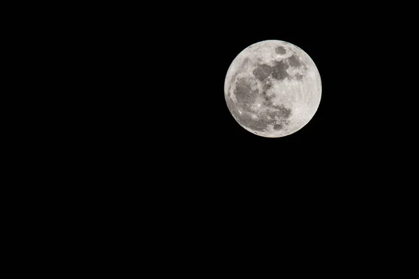Luna Llena Oscuro Cielo Negro Por Noche —  Fotos de Stock