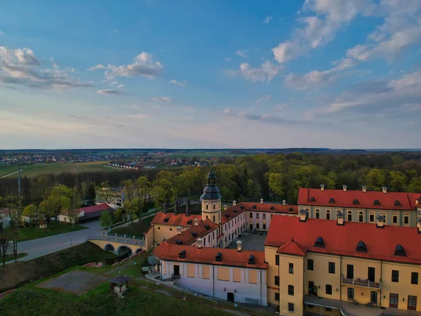 Una Vista Aérea Del Hermoso Castillo Nesvizh Minsk Belarús — Foto de Stock