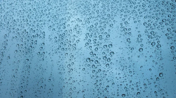 Uma Textura Close Gotas Água Vidro — Fotografia de Stock