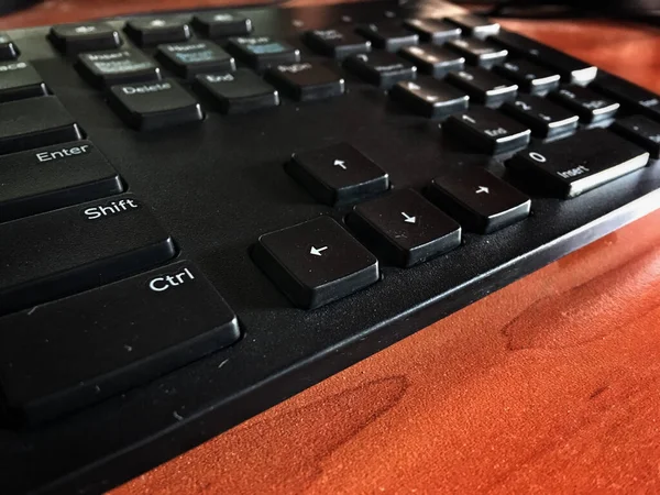 Closeup Shot Computer Keyboard Table — Stock Photo, Image
