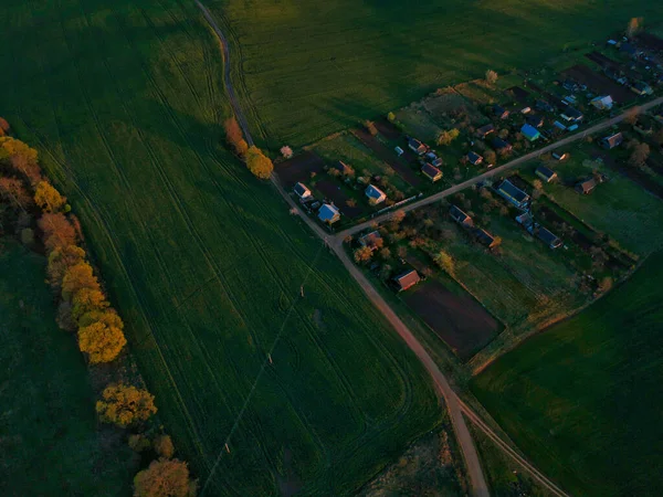 Een Uitzicht Vanuit Lucht Een Landelijk Gebied Met Prachtig Groen — Stockfoto